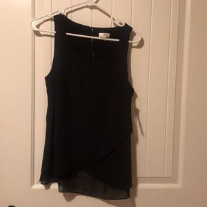 Sheer Black Layered Tank